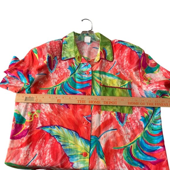 Vintage Ali Miles Womens Hawaiian Floral Top & Skirt Set Size 10 Sm/Med Tropical - Picture 8 of 9